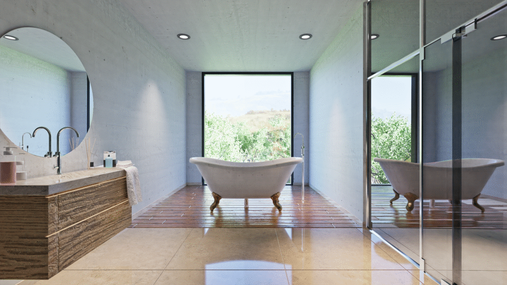 Rendu d'une salle de bain minimaliste